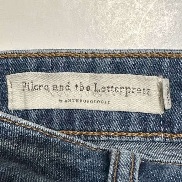 Pilcro And The Letterpress Anthropologie Womens Size 28 Jeans Denim Raw Hem - Picture 7 of 16